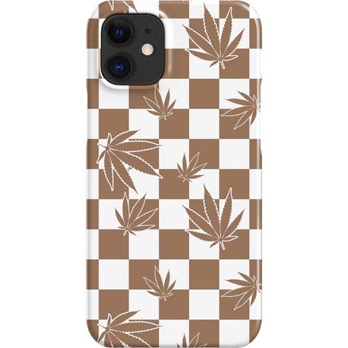 Marijuana Brown Checkered iPhone 12 Mini Lite Case