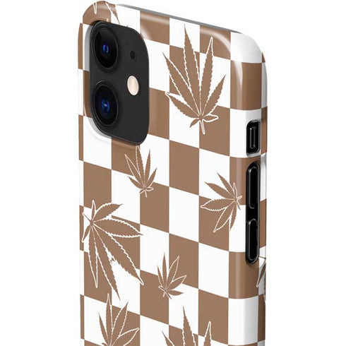 Marijuana Brown Checkered iPhone 12 Mini Lite Case