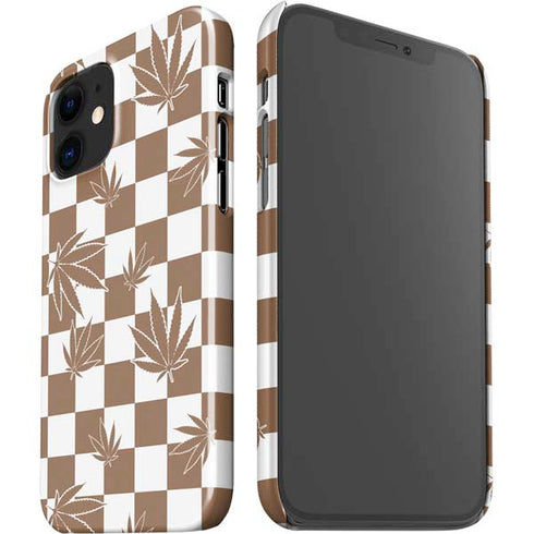 Marijuana Brown Checkered iPhone 12 Mini Lite Case