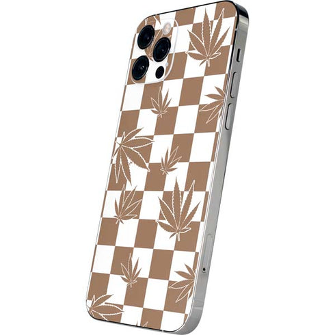 Marijuana Brown Checkered iPhone 12 Pro Max Skin