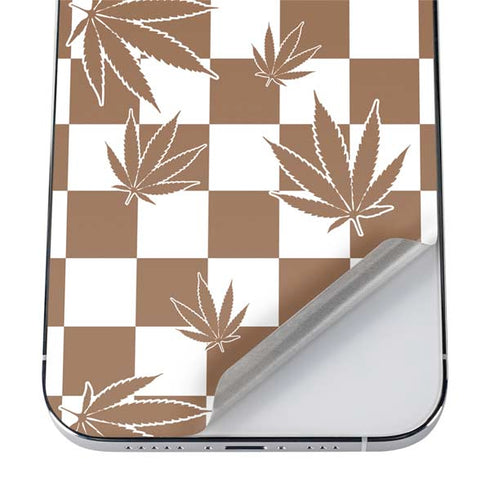 Marijuana Brown Checkered iPhone 12 Pro Max Skin