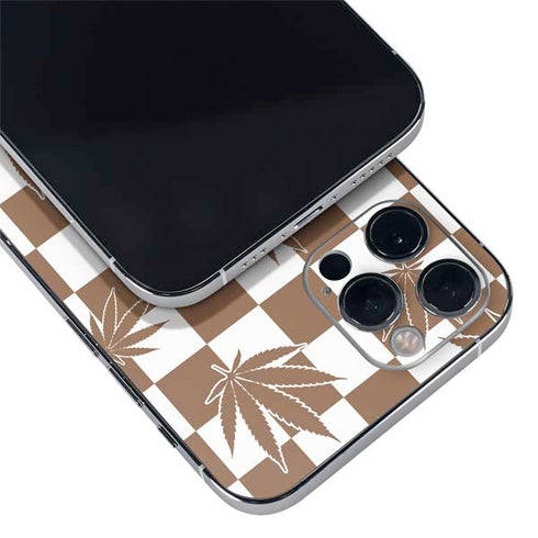 Marijuana Brown Checkered iPhone 12 Pro Max Skin