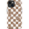 Marijuana Brown Checkered iPhone 14 Plus Impact Case