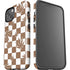 Marijuana Brown Checkered iPhone 15 Plus Impact Case