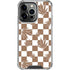 Marijuana Brown Checkered iPhone 14 Pro Clear Case