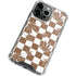 Marijuana Brown Checkered iPhone 14 Pro Clear Case