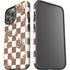 Marijuana Brown Checkered iPhone 14 Pro Max Impact Case