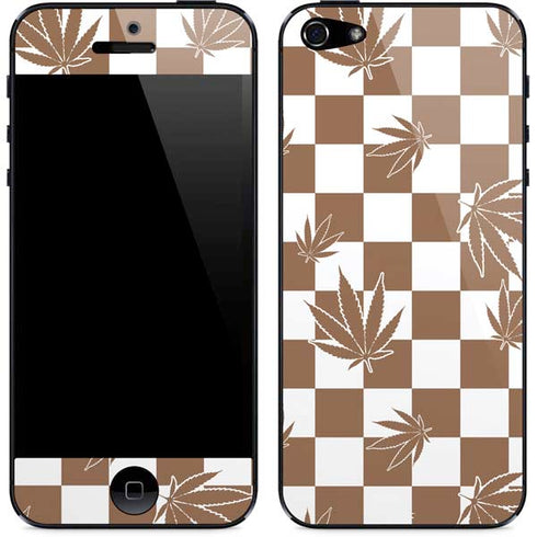 Marijuana Brown Checkered iPhone 5/5s/5SE Skin