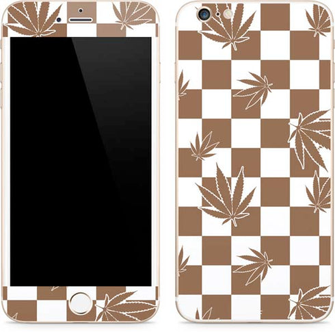 Marijuana Brown Checkered iPhone 6/6s Plus Skin