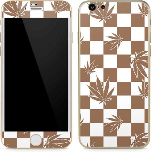 Marijuana Brown Checkered iPhone 6/6s Skin