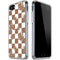 Marijuana Brown Checkered iPhone SE (2nd & 3rd Gen) Clear Case