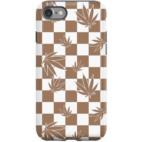 Marijuana Brown Checkered iPhone SE (2nd & 3rd Gen) Pro Case