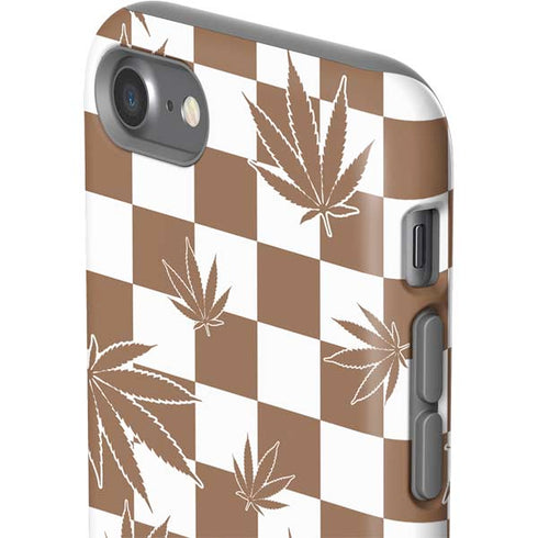 Marijuana Brown Checkered iPhone SE (2nd & 3rd Gen) Pro Case