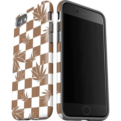Marijuana Brown Checkered iPhone SE (2nd & 3rd Gen) Pro Case