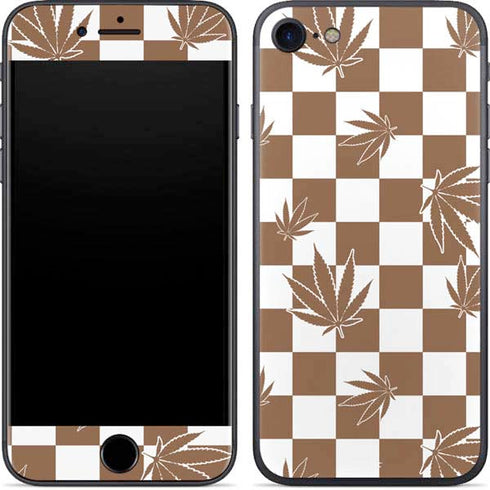 Marijuana Brown Checkered iPhone SE (2nd & 3rd Gen) Skin