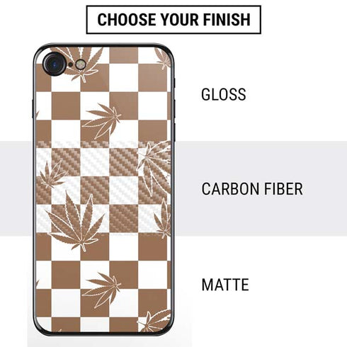 Marijuana Brown Checkered iPhone SE (2nd & 3rd Gen) Skin