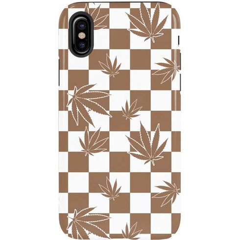Marijuana Brown Checkered iPhone X Pro Case