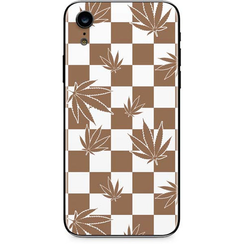 Marijuana Brown Checkered iPhone XR Skin