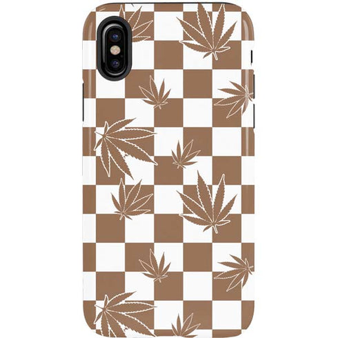 Marijuana Brown Checkered iPhone XS Pro Case