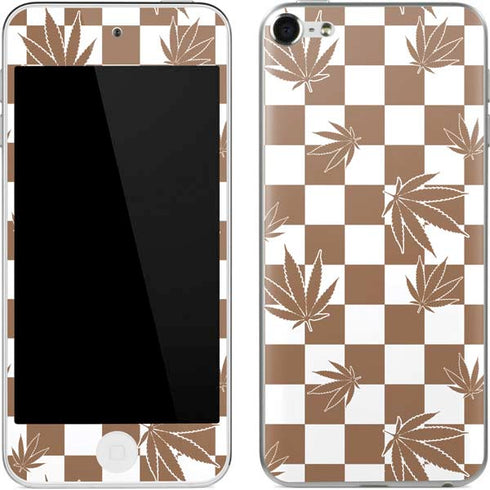 Marijuana Brown Checkered Apple iPod Skin