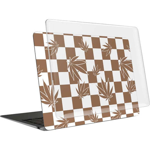 Marijuana Brown Checkered MacBook Air 15in (2023-2025) Case plus Skin
