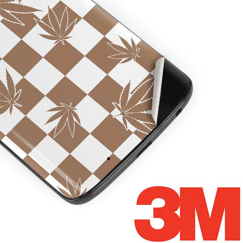 Marijuana Brown Checkered Moto G6 Skin