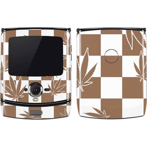 Marijuana Brown Checkered Motorola RAZR Skin