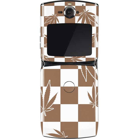 Marijuana Brown Checkered Motorola RAZR Skin