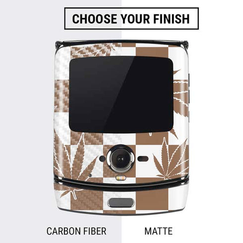 Marijuana Brown Checkered Motorola RAZR Skin