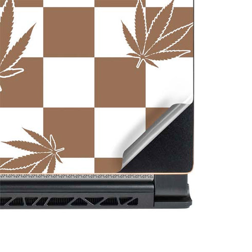Marijuana Brown Checkered MSI GS65 Stealth Laptop Skin