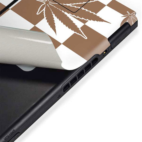 Marijuana Brown Checkered Nintendo Switch Bundle Skin