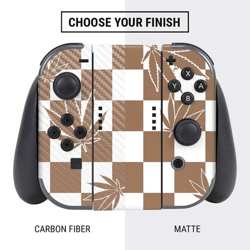 Marijuana Brown Checkered Nintendo Switch Bundle Skin