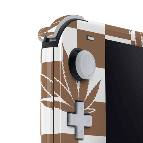 Marijuana Brown Checkered Nintendo Switch Lite Skin