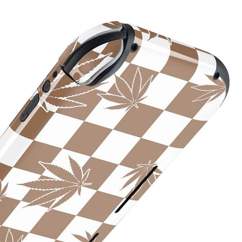 Marijuana Brown Checkered Nintendo Switch Lite Skin
