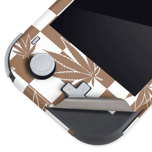 Marijuana Brown Checkered Nintendo Switch Lite Skin