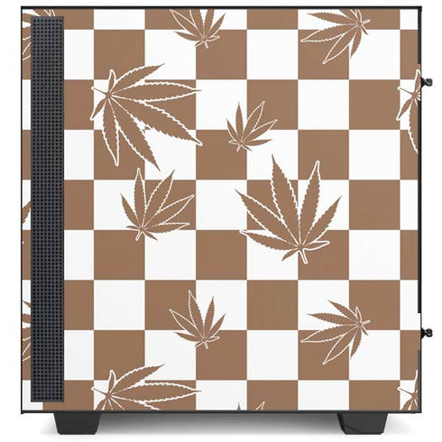Marijuana Brown Checkered NZXT H510 Compact ATX Mid-Tower Case Skin