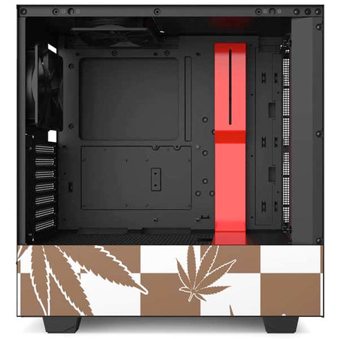 Marijuana Brown Checkered NZXT H510 Compact ATX Mid-Tower Case Skin