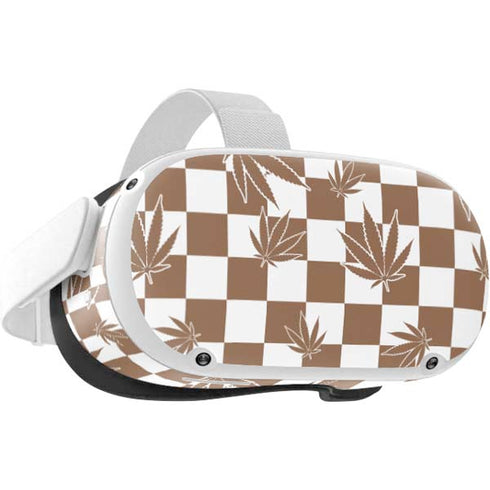 Marijuana Brown Checkered Oculus Quest 2 Skin