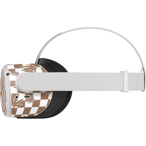 Marijuana Brown Checkered Oculus Quest 2 Skin
