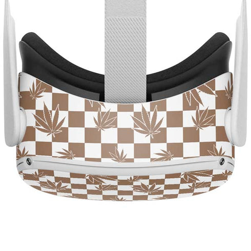 Marijuana Brown Checkered Oculus Quest 2 Skin
