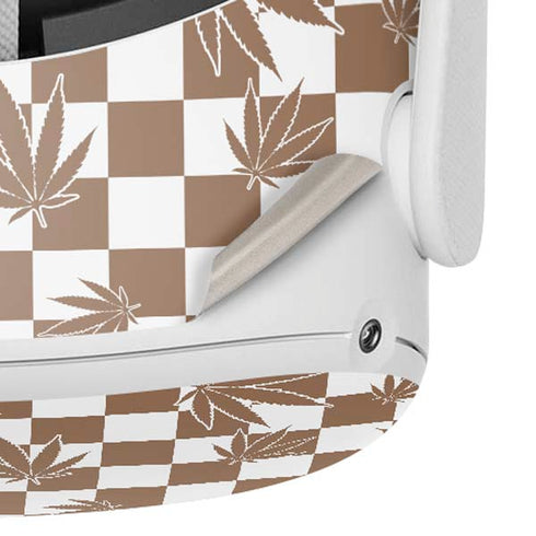 Marijuana Brown Checkered Oculus Quest 2 Skin