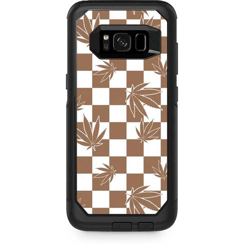 Marijuana Brown Checkered Otterbox Commuter Galaxy Skin
