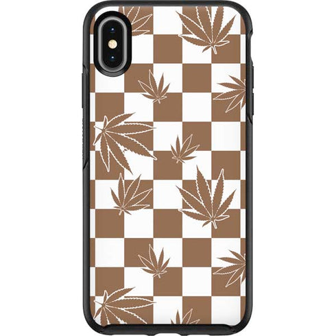 Marijuana Brown Checkered Otterbox Symmetry iPhone Skin