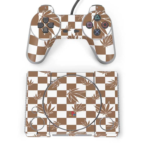 Marijuana Brown Checkered PlayStation Classic Bundle Skin