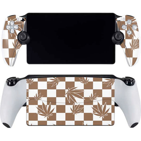Marijuana Brown Checkered PlayStation Portal Remote Player Skin