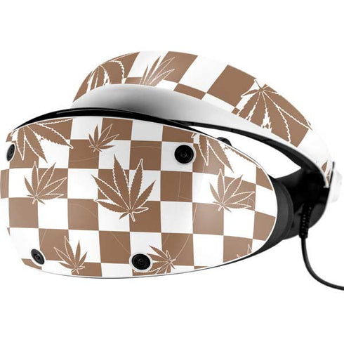 Marijuana Brown Checkered PlayStation VR2 Skin