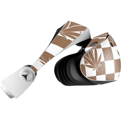 Marijuana Brown Checkered PlayStation VR2 Skin