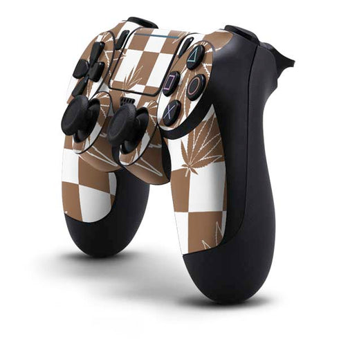 Marijuana Brown Checkered PS4 Pro/Slim Controller Skin