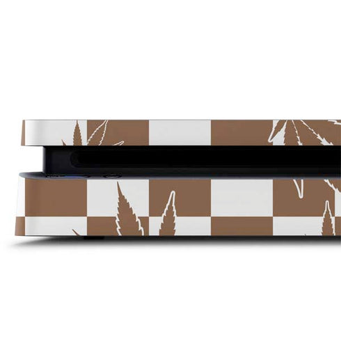 Marijuana Brown Checkered PS4 Slim Skin