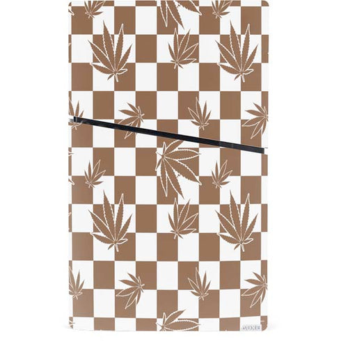 Marijuana Brown Checkered PS5 Slim Digital Edition Bundle Skin